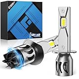 H1 Fog Light Bulbs, 26000LM Brightness, Real 1:1 Size H1 Bulb for Off-Road Use or Fog Lights ATV Bulbs or Driving Lights with Turbo Fan, No Adapter Required Easy Plug-N-Play, Pack of 2