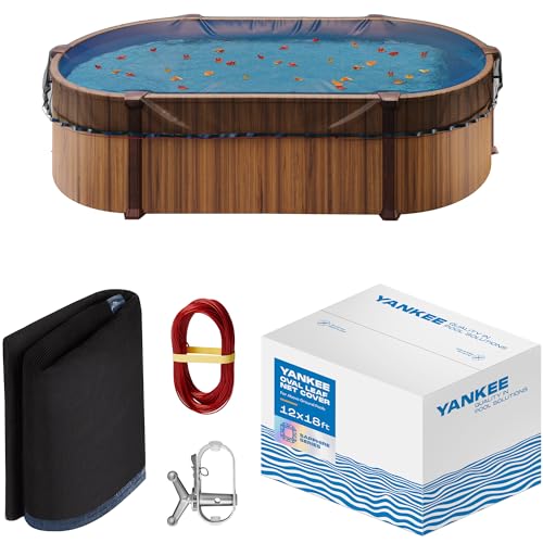Cubierta para piscina ovalada 12x18 pies malla antihojas miniatura 1