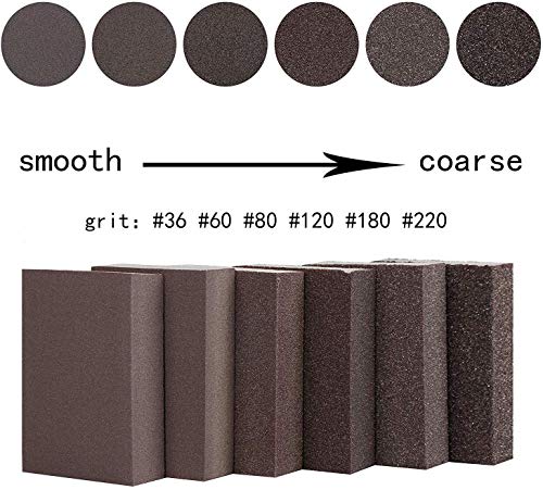Lheng 220 Grit Wet Dry Sanding Sponge Buffing Diamond Polishing Pads Hand Sanding Tool 6pcs