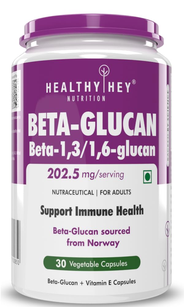HealthyHey Nutrition Beta-Glucan Beta-1,3/1,6-glucan - Immunity Enhancer-30 Veg. Capsules (B08FBJSFD3) Amazon Price History, Amazon Price Tracker