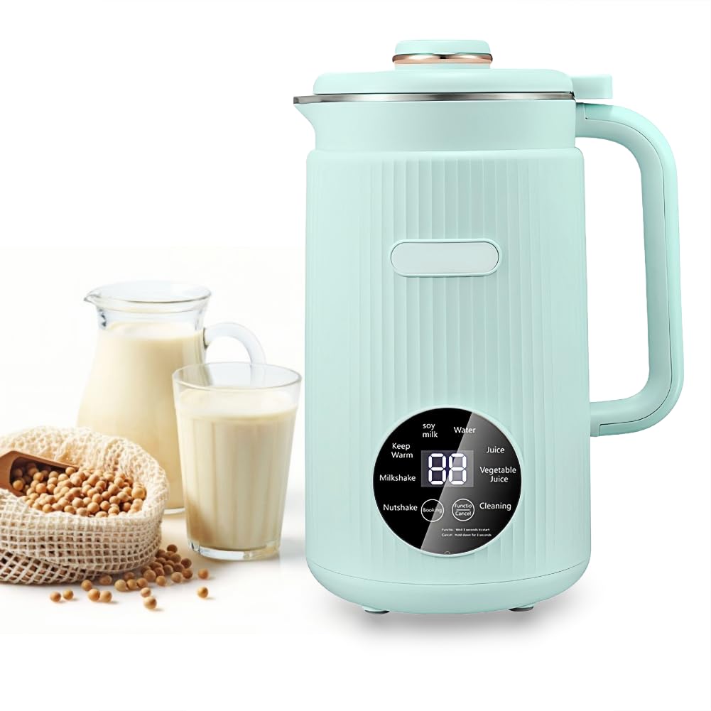 Irishom Nut Milk Machine, Automatic Plant Milk Maker for Homemade Almond, Oat, Soy, with 8H Keep Warm Function, Vegan & Dairy-Free (Green)