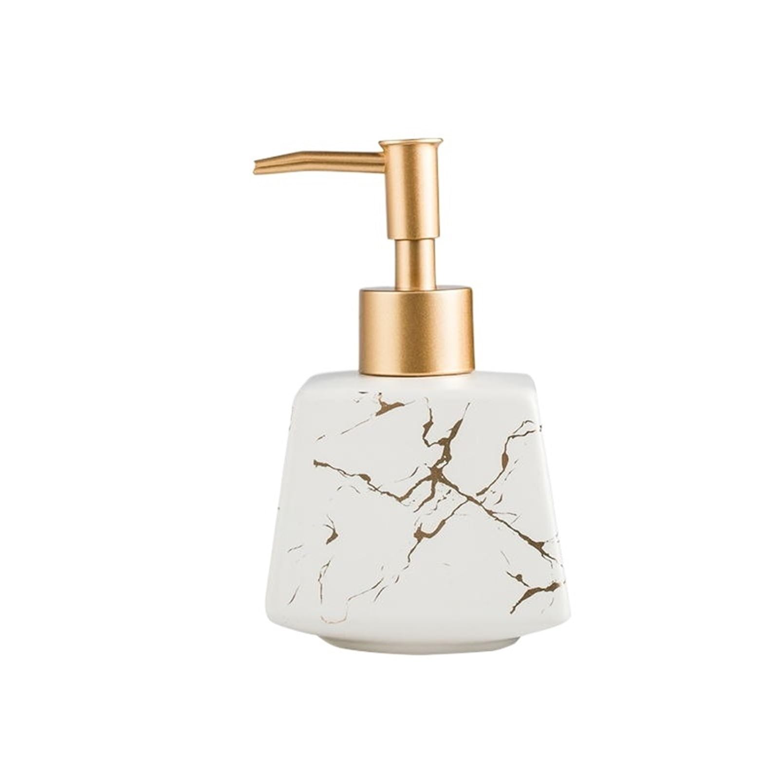 Soap Dispenser Ceramic Refillable Lotion Dispenser Liquid Container For Bathroom Kitchen Soap Bottle(White)
