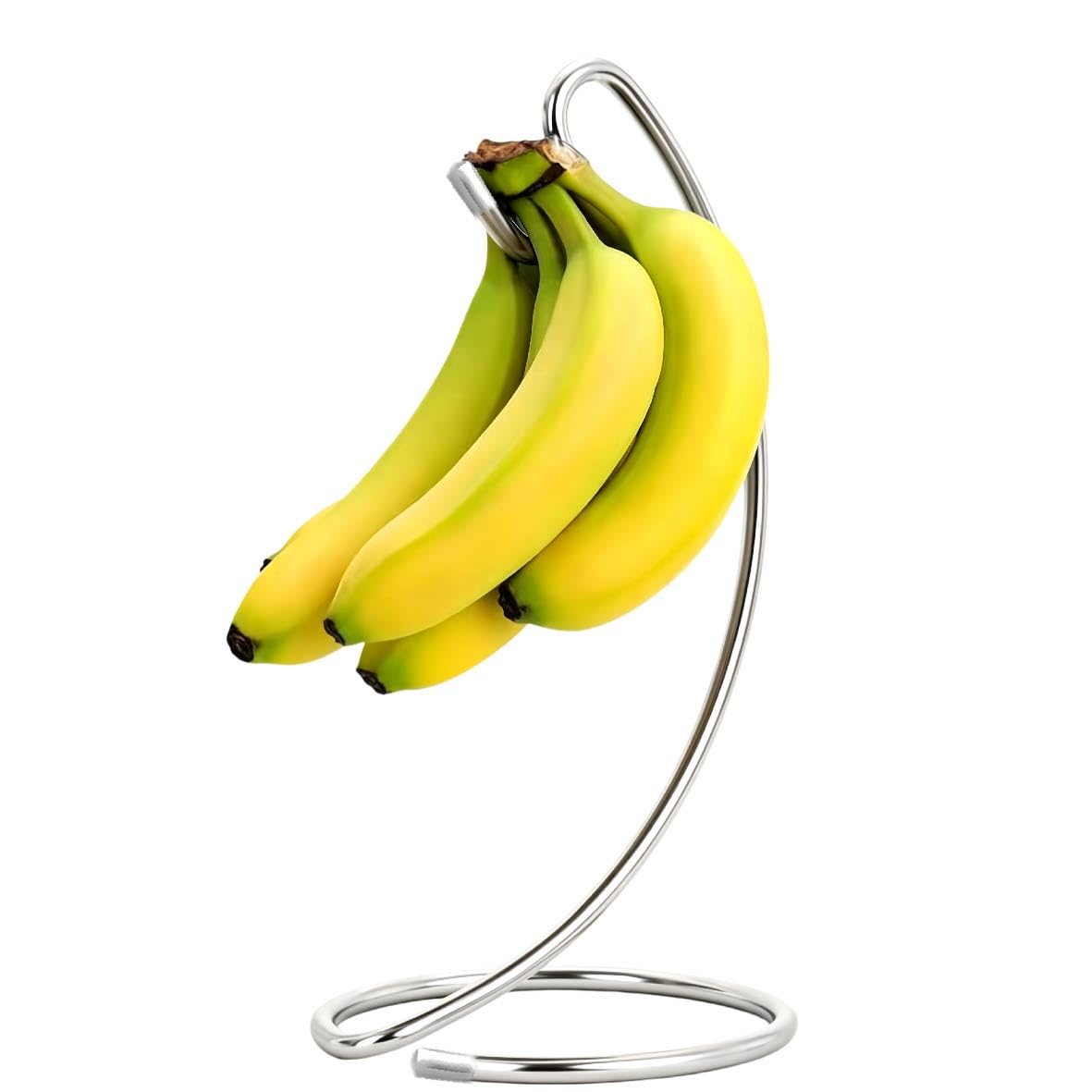 MEETOZ Banana Holder Stand, Modern Banana Hanger Hook, Banana Rack for Kitchen Counter, Metal Bananas Tree Hanger to Keep Bananas Fresh for 15LB