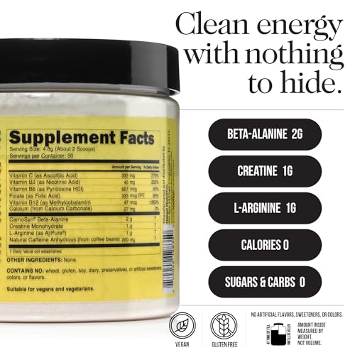 NAKED Energy - Pure Pre Workout Powder for Men and Women, Vegan, Unflavored, Healthy Pre Workout - No Added Sweeteners, Colors Or Flavors - 50 Servings - Image 6