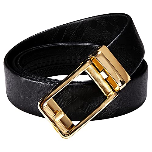 Image of Dubulle Men's Ratchet Belt Gold /Black /Red /Green /Blue /White Automatic Buckle Business Casual Belt Gift - Adjustable Fit