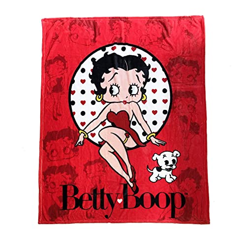 Midsouth Products Betty Boop Throw Blanket 50x60 - Red with Silhouettes