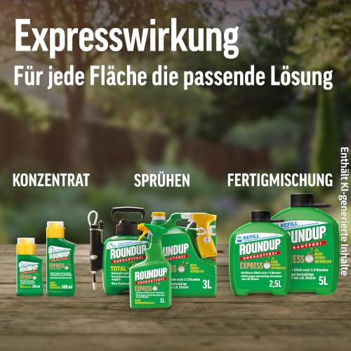 Roundup Unkrautfrei Express 1L Spray gegen Unkraut in Ziergärten – Ansicht 5
