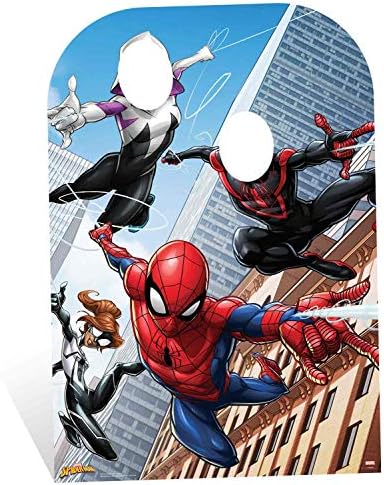 STAR CUTOUTS MARVEL Spider-Man Web Warriors Child Size Party Stand-In, Multi-Colour, 136 x 94 x 136 cm