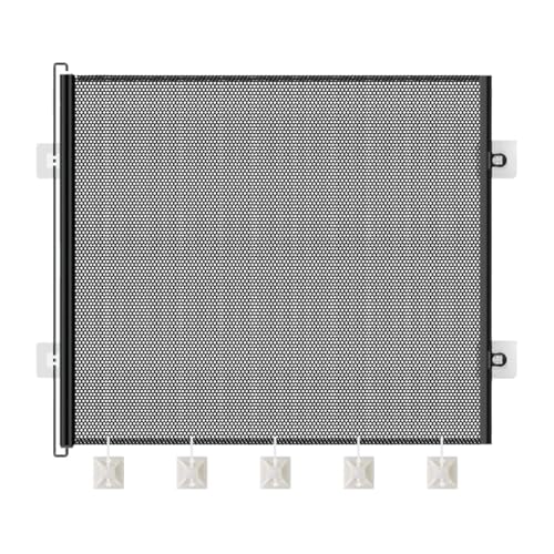 CGACCSD Puerta de gato para apertura de puerta, rejilla para gatos para escaleras interiores extensible, malla plegable de seguridad infantil para salón, cocina, dormitorio, pasillo, apartamento