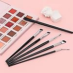 Professional Angled Eyeliner Brush Set, 6 Pcs Eye Makeup Brush Eyebrow Brush Tools Precision Eye Liner Brush Ultra Thin Eye Liner Slanted Flat Angle Eyeliner Brushes Synthetic Bristles - Image 5