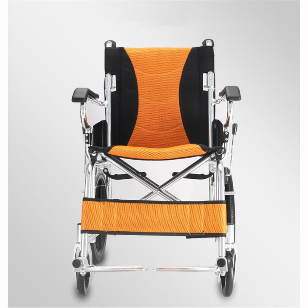 PRATIKA Carrozzina Pieghevole Transito Alluminio Sedia Nero Arancio