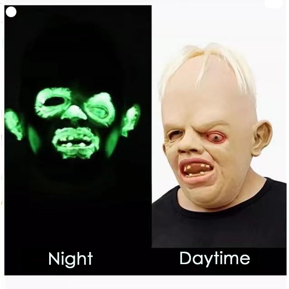 JIUHEBT Sloth Latex Mask Deluxe Goonies Halloween Fancy Dress Costume 1980's 80's, Color - Image 4