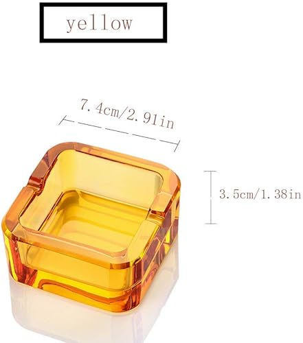 Miniatura 2 de Cenicero, cenicero de cristal (amarillo, pequeño)