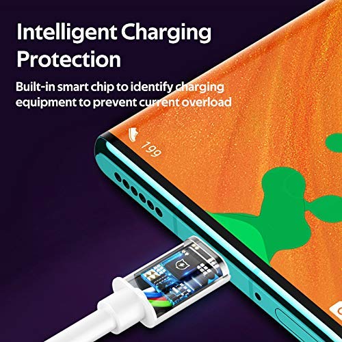 PUTOAHAO White 1.5mUsb Type C Fast Charging Charger Cable Compatible with for Huawei P40 P30 Pro Mate 40 Pro Honor 60 50,Samsung Galaxy and other Usb Type C Mobile Phone - Image 5