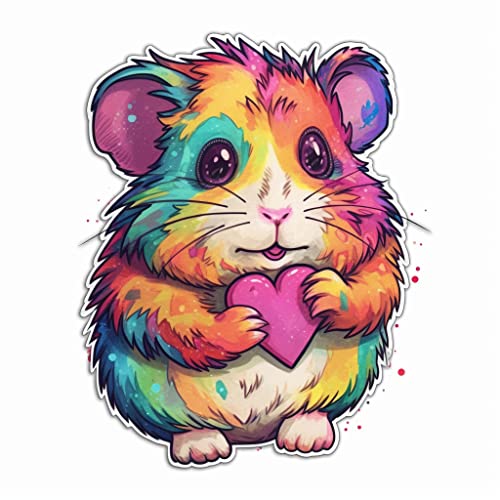Image of Yoonek Graphics Hamster Vinyl Decal Sticker for Car, Laptop, Tumbler, More. #005640