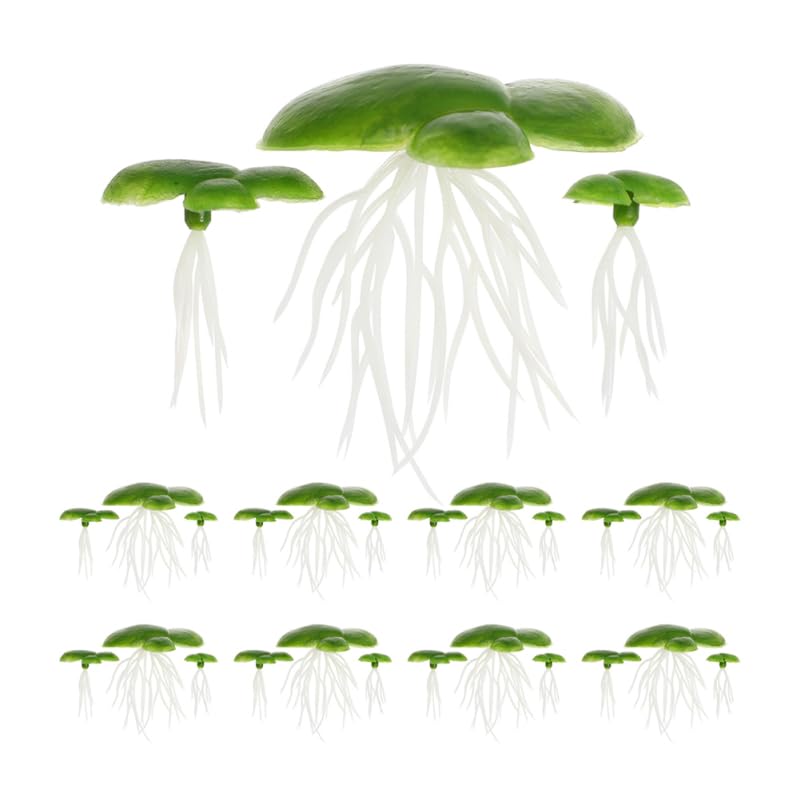 MAGICLULU Floating Artificial Duckweed Aquarium Plants 54Pcs Plastic Rooted Water Plants for Fish Tank Decorations Lifelike Floating Pond Greenery