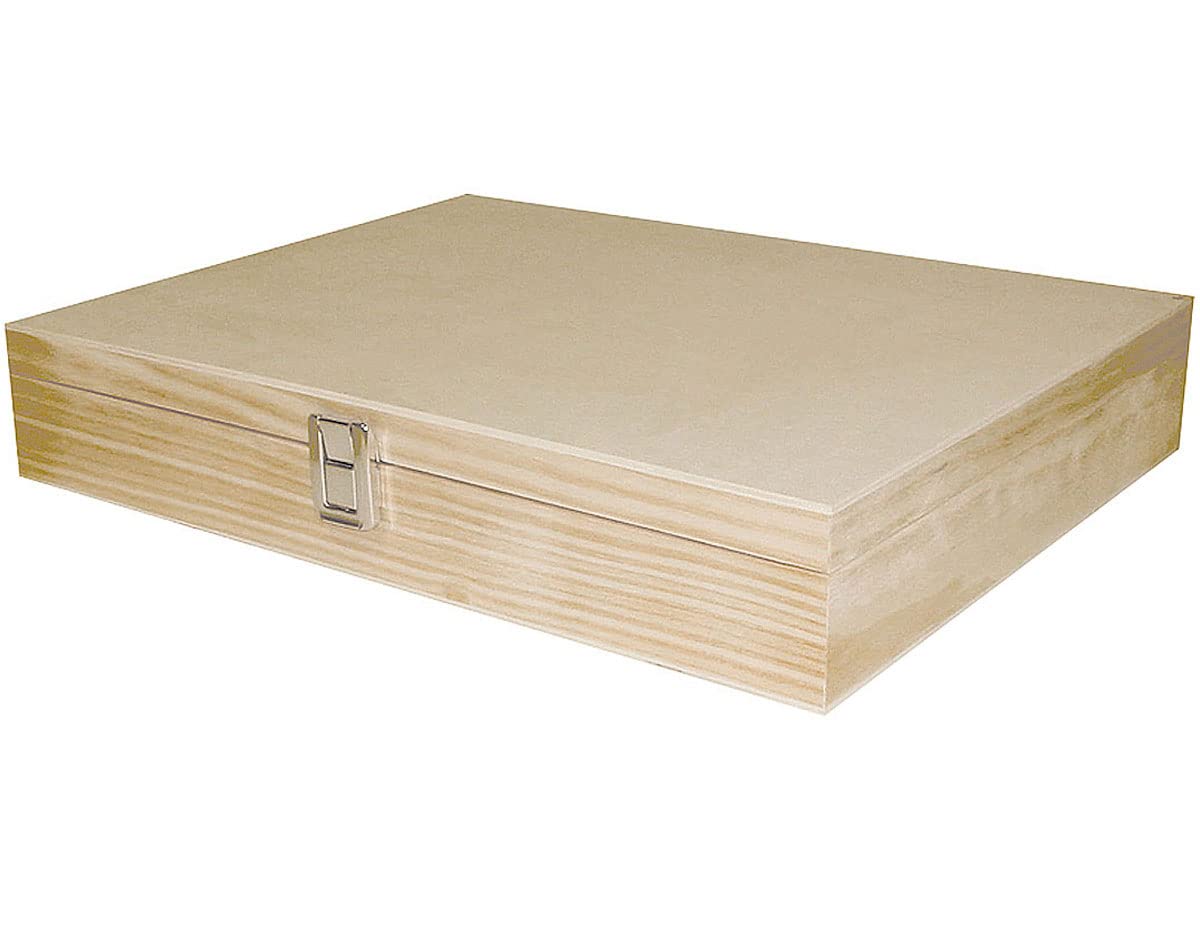 INNSPIRO Solid pine wood box and rectangular veneer 32x26x8 cm.