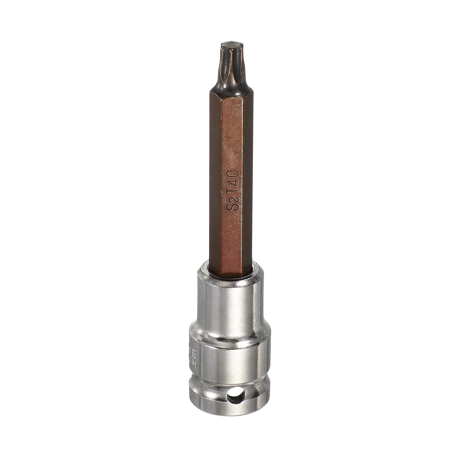 sourcing map Torx Bit Socket 1/2" Drive T40 S2 Steel 6 Point Head Long Screwdriver Drill Bits CR-V Steel Socket Adapter for Home Auto Axle Hex Nuts Bolts Repair