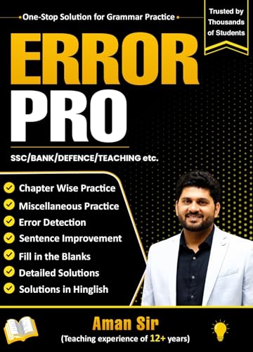 Image of Error Pro by Aman sir |Grammar Practice Book | Useful For SSC EXAMS | BANK | DEFENCE | TEACHING | Competitive Exams | English Practice Book |Best English book for competitive exams| Aman Sir