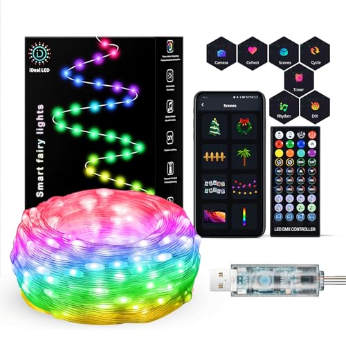 Melofo LED Fairy String Lights 10M/100 LEDs APP Control Colour Changing Lights with Music Sync Remote RGBIC LED Strip Lights for Holiday Wedding Birthday Christmas Party Gifts Indoor Outdoor Decor