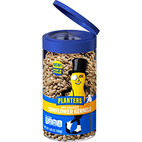 PLANTERS Pop & Pour Dry Roasted Sunflower Kernels 5.85 oz Jar - Portable Snack for Easy Snacking - Alternative to Sunflower Seeds - Great After School Snack or Movie Snacks - Kosher