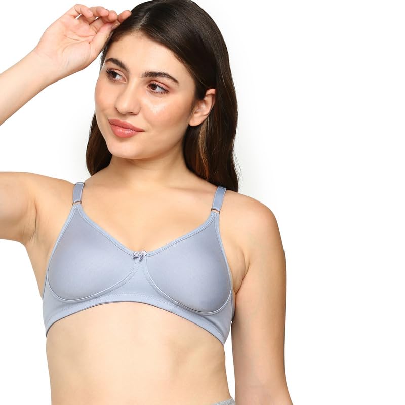 Image of BLOSSOM Women's Everyday T-Shirt Bra with Molded Cups,Non Padded and Non Wired,Cotton-Polyester Fabric -Perfect for Uniforms and Casual Wears Lara