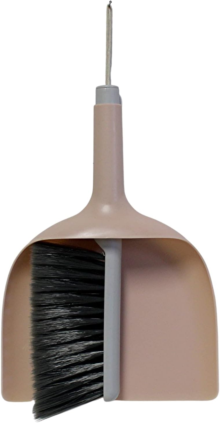 多目的吊り下げブラシとちりとりセット 洗練されたモダンデザイン コンパクト 収納が簡単 (ピーチ)