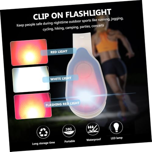 Luz nocturna segura para correr y ciclismo en ciudad pack de 2 linternas LED de clip 5