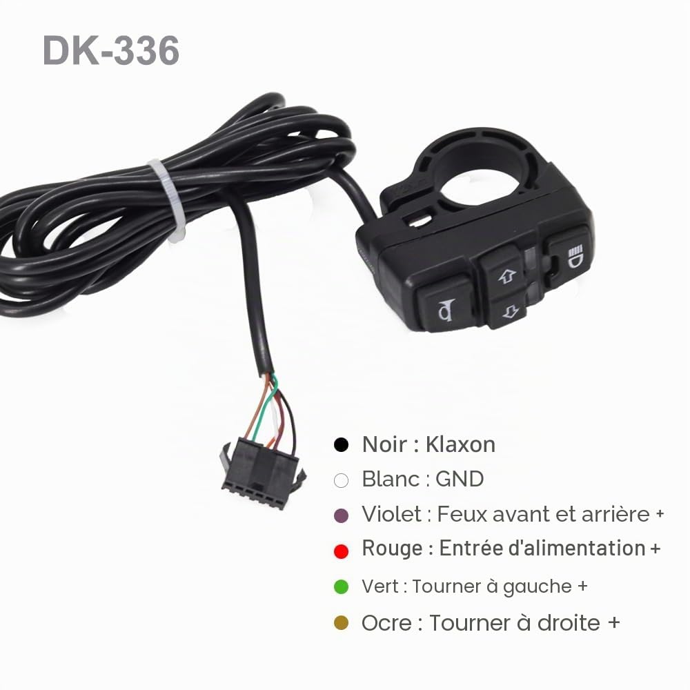 Kit d'éclairage électrique 36 V 48 V pour vélo, klaxon de phare 100 dB, feu arrière avec clignotants, support arrière 50 mm 80 mm