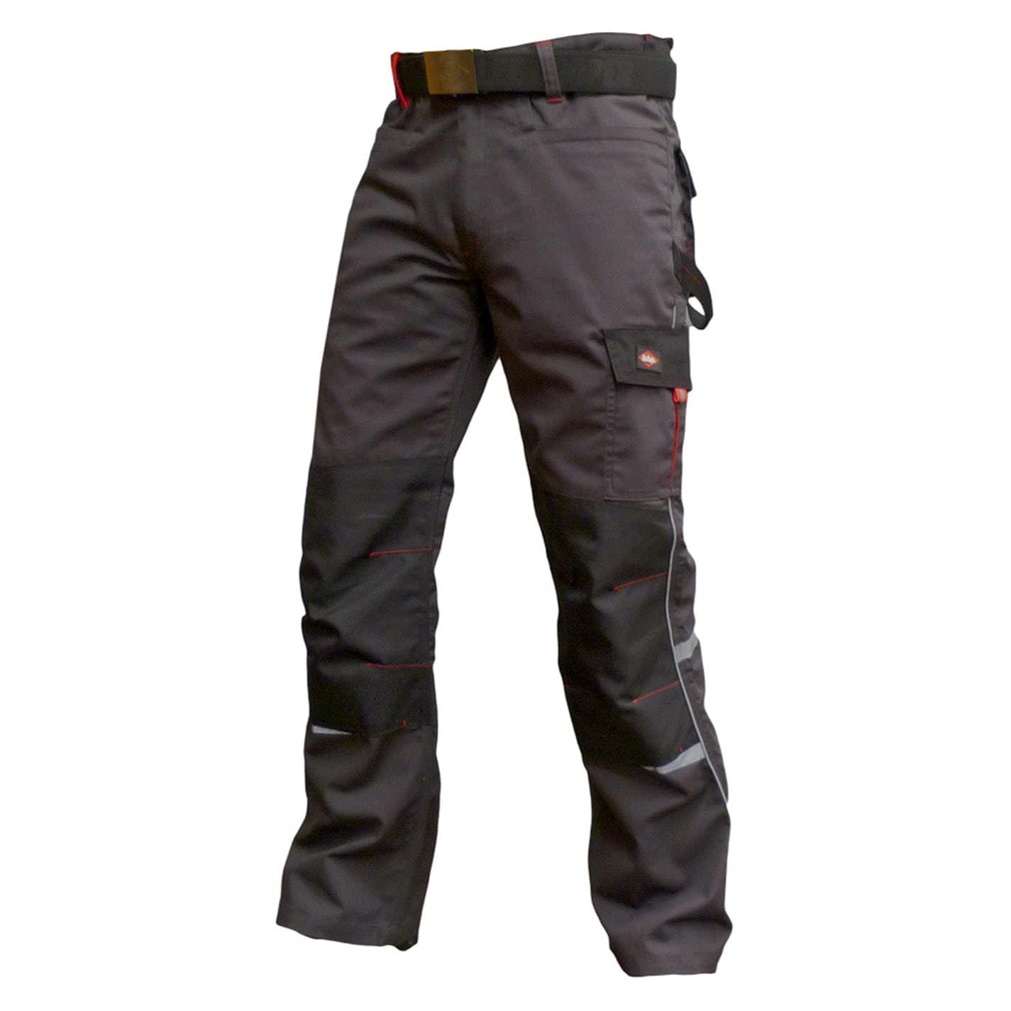 Lee Cooper Workwear Mens Multi Pocket Cargo Work Safety Trousers, Grey, 36W/31R