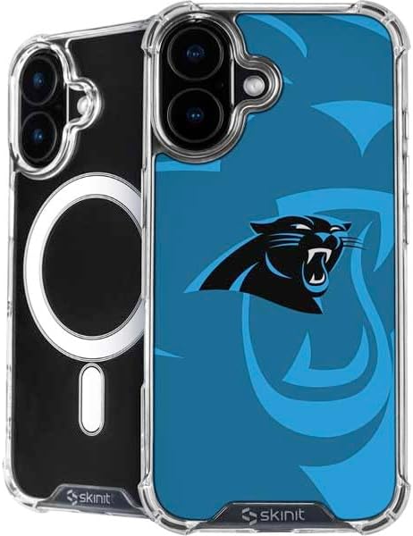 Skinit Phone Case Compatible with MagSafe iPhone 16 - Officially Licensed NFL Carolina Panthers Double Vision Design
