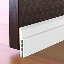 Mojmem Silicone Door Gap Sealer, Sweep 39" – Self Adhesive Under Door Seal – Blocks Dust, Insects, Noise, Cold & Heat – White