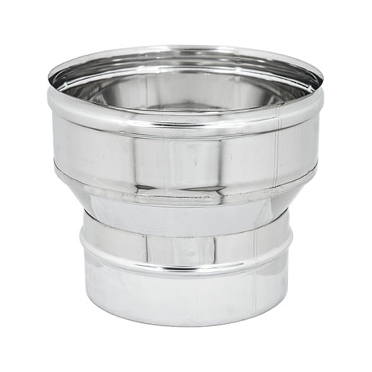 Aumento Acciaio INOX AISI 304 6Dc Riduzione Canna Fumaria Per Camino o Stufa Raccordo Stufa a Legna o Pellet TUTTE LE MISURE (150M-180F)