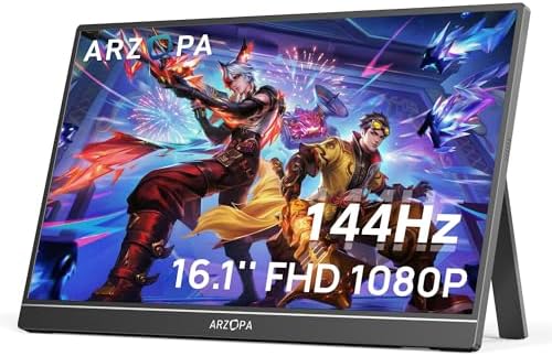 ARZOPA 16.1'' 144Hz Portable Gaming Monitor, 106% ...