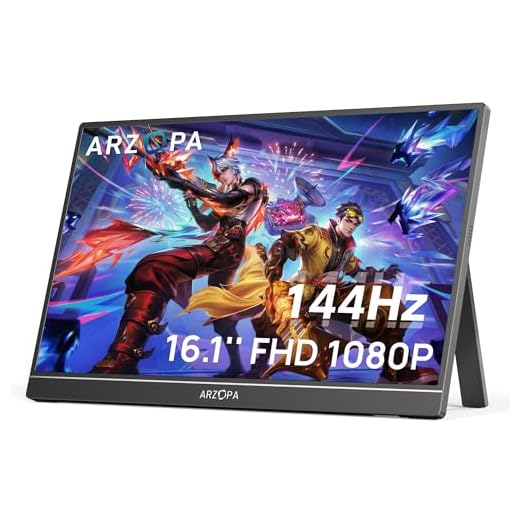 ARZOPA 16.1'' 144Hz Portable Gaming Monitor, 106% sRGB 1080P FHD Kickstand Portable Monitor with HDR, Ultra Slim, Eye Care, External Second Screen for Laptop, PC, PS5, Mac, Xbox-Z1FC