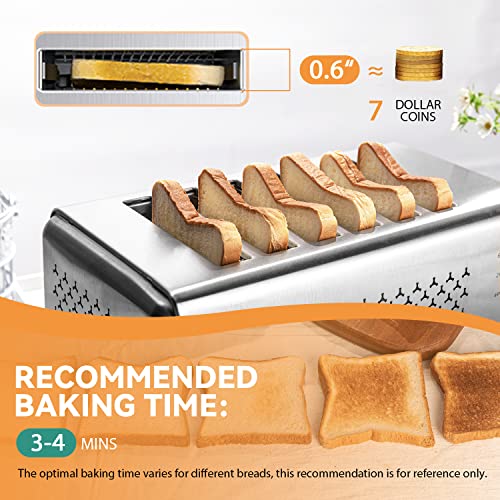 Newhai Commercial Toaster Bread Baking Machine 6 Slices 0.6 Inch Slot For Restaurant 110V #TOP2