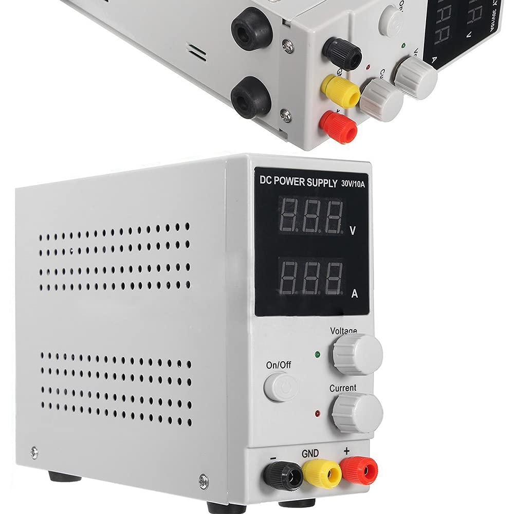 Fuente de alimentación para laboratorio (30 V, 10 A, regulable, pantalla digital, LED, 220 V, 50 Hz, regulable)