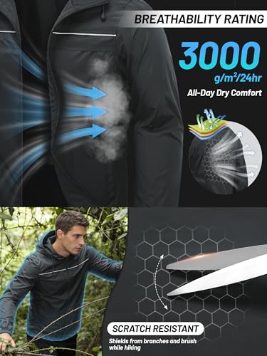 Image of SWISSWELL Mens Rain Jacket & Coats Packable Lightweight Waterproof Rain Shell Hooded for Golf Travel Hiking