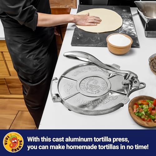 Vivicreate 8-Inch Tortilla Press - Aluminum Tortilla Maker