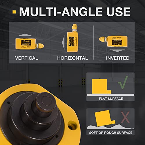 Image of 30T Hydraulic Cylinder Jack Ram 2.1 inch Stroke Solid Single Acting Multi-Section Stroke Hydraulic Ram Cylinder Hydraulic Lifting Jack Portable for Machinery, Bridge, RMC-301L