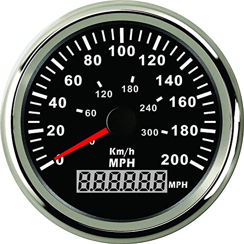 ELING Waterproof MPH GPS Speedometer Odometer 0-200MPH for Car Motorcycle Racing with Backlight 85mm 12V/24V