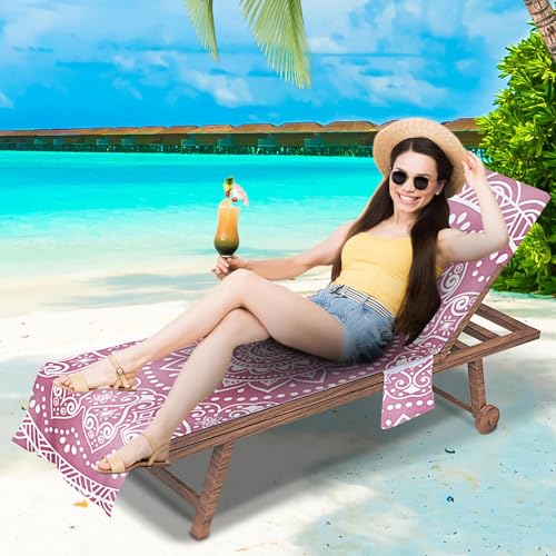 Housse de chaise de plage en microfibre géométrique pour bain de soleil - 3