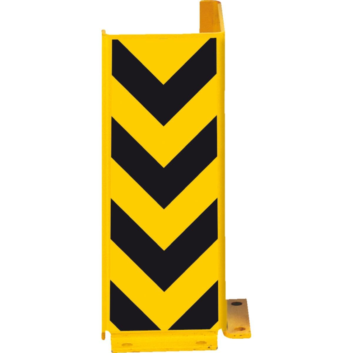 K.57 Anfahrschutzprofil L-Form, Stahlblech, pulverbeschichtet, gelb/schwarz, 160x400x6 mm, für Regale und Wände
