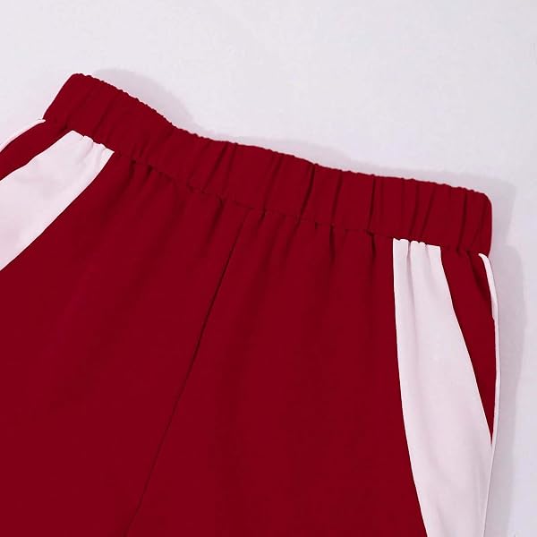 Ensemble Enfant Fille Ete a la Mode Pantalon Et Tee Shirt Manche Courte Ado Fille Chic Et élégant Légère Fluide Baggy Vacances Décontracté Fête 7-12 ans - 5