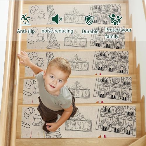 Alfombra peldaños perros y niños para evitar caídas en escaleras interiores de madera 5