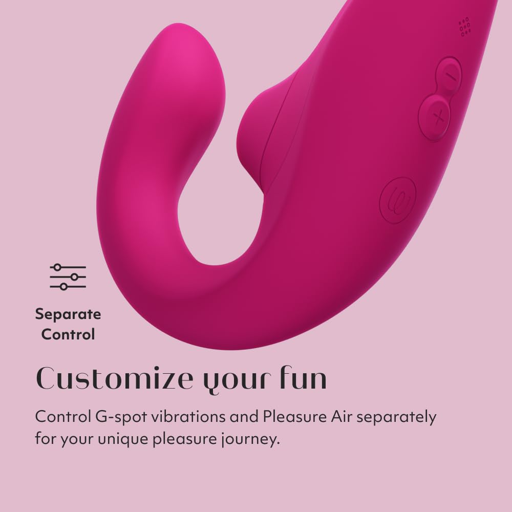 Womanizer Blend Estimulador Doble Conejito Vibrador - Estimulación del Clítoris Pleasure Air - Vibrador del Punto G y Succionador del Clítoris - Juguete para Mujer - Impermeable y Recargable - Rosa
