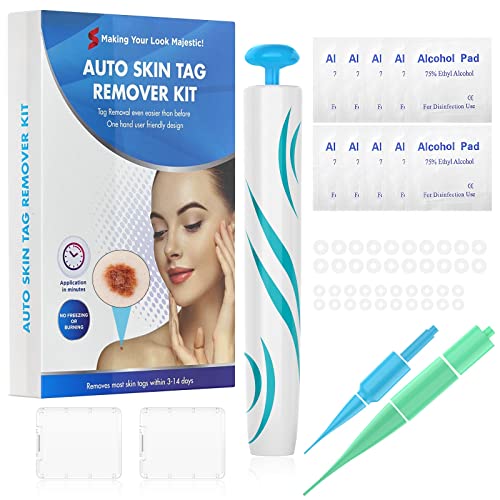Skin Tag Remover, AISEELY Quita Verrugas Cuello y Cara Incluye 40 Bandas de EliminacióN Piel, Eliminar Verrugas Para Piel de 2-8 mm, Eliminar Acrocordones Cover