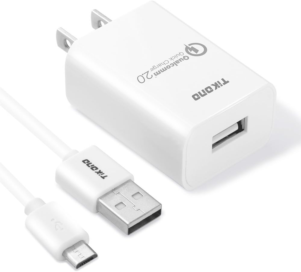 USB Wall Charger + Micro USB Cable 3ft Data and Charging, Charger Block for Android,Phone Chargers for Samsung Galaxy S7 Edge S6 S5 S2 J7 J7V J5 J3 J3V J2, LG K40 K20, Moto E4 E5 E6, Tablet, for PS4