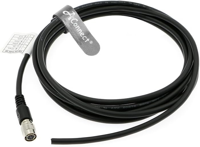HR10A-7P-6S Hirose 6-Pin Female to Open End Cable, High-Flex Drag Chain Camera Cable for Basler, Cognex, Sony, Hikvision & 20+ Industrial Cameras - Power, I/O, Data Transmission (20M/65.62ft)
