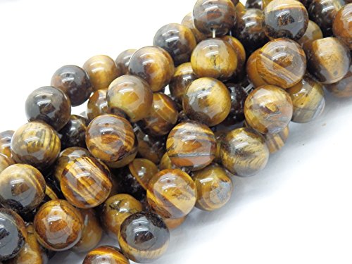 Gemstone Beads For Jewelry Making, Sold Per Bag 5 Strands Inside, Tiger Eyes Stone 8Mm #TOP2